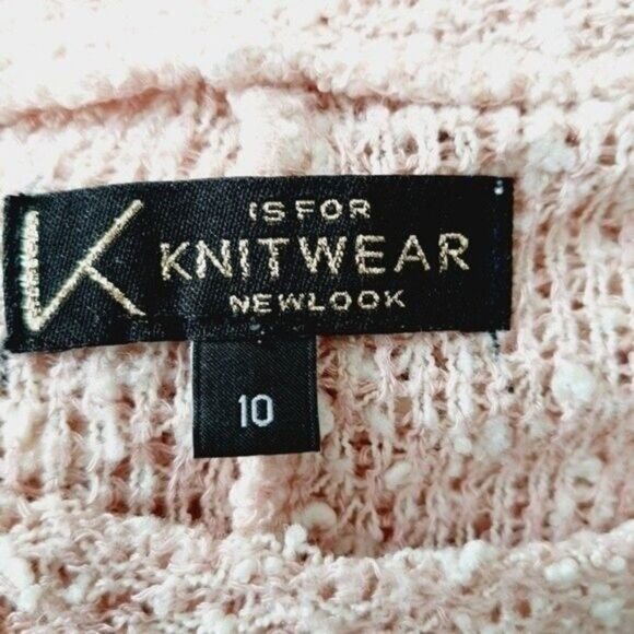 K is for Knitwear • NEWLOOK High-Low Hem Fine Knit Boucle Top Pink Sz 10 - Picture 7 of 8